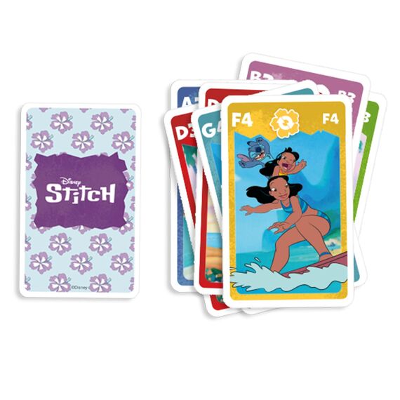 Shuffle - Disney Stitch 4-in-1 - Kartenspiele für Kinder (Mau Mau, Quartett, Memo & Schnipp Schnapp)