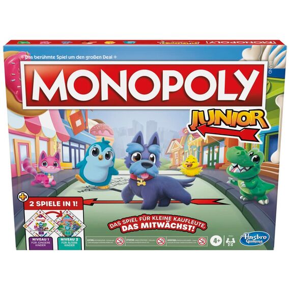 Monopoly Junior, das Klassische Brettspiel für Kinder ab 4 Jahren, 2-seitiger Spielplan - leicht verständlich und dennoch spannend, für die Familie