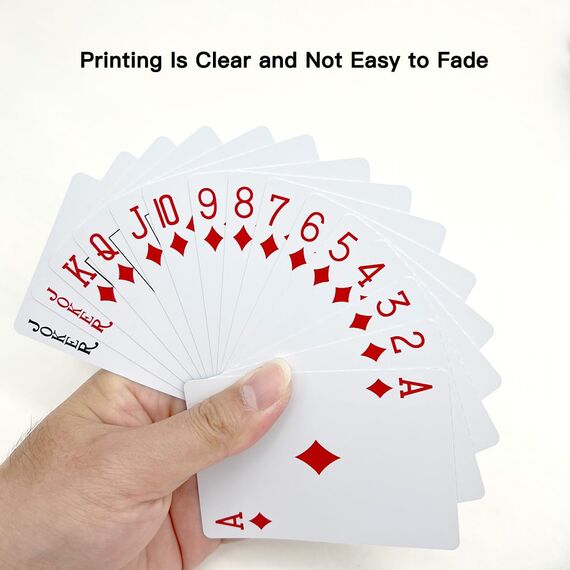 Wugauwor Wasserfeste Plastik Spielkarten, 2 Kartendecks, Rot und Blau, Professionelle Plastik Pokerkarten, Kunststoff Spielkarten, Poker Kartendeck, Poker Karten für Blackjack, Canasta Kartenspiel