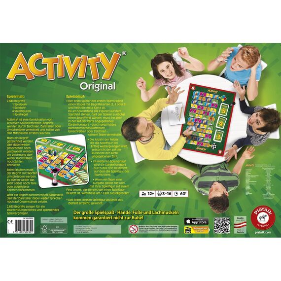 Piatnik 6028 - Activity Original |Spielklassiker für Partys und Spieleabende |Pantomime, Zeichnen, Erklären sind gefragt | 2.640 neue Begriffe | Bis zu 16 Spieler möglich