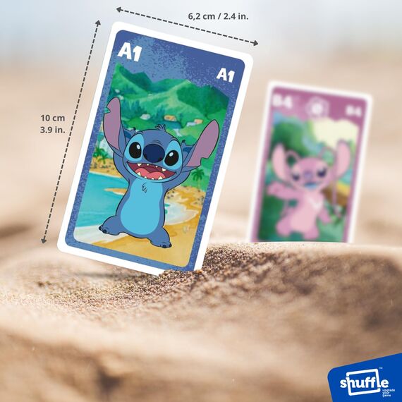 Shuffle - Disney Stitch 4-in-1 - Kartenspiele für Kinder (Mau Mau, Quartett, Memo & Schnipp Schnapp)
