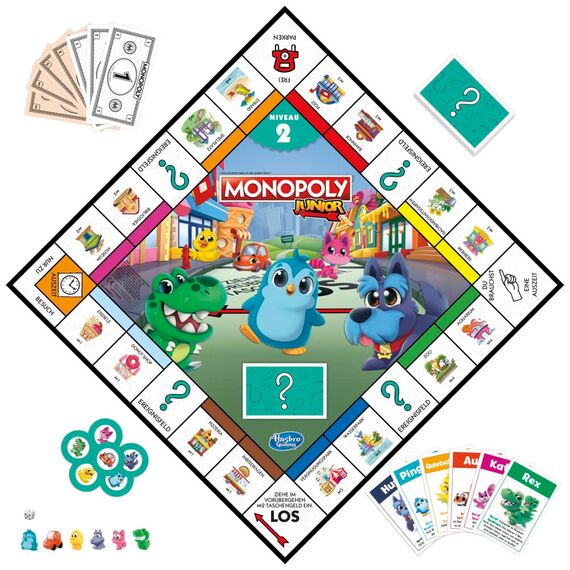 Monopoly Junior, das Klassische Brettspiel für Kinder ab 4 Jahren, 2-seitiger Spielplan - leicht verständlich und dennoch spannend, für die Familie