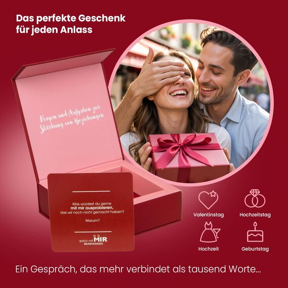 Spricht mit Mir- Erzählt Euch Mehr - Das Beste Kartenspiele Fragen für Paare - Geschenk für Sie und Ihn - Spiel Fragen für Paare edles Geschenk zum Valentinstag, Jahrestag, Geburtstag