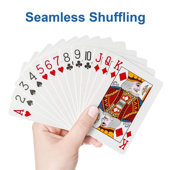 Wugauwor wasserdichte Spielkarten, Kunststoff Spielkarten, Kartenspiel, Wasserfeste Poker Karten für Camping Spiele, Playing Cards für Blackjack Bridge Kartenspiele, 1 Deck, Blau