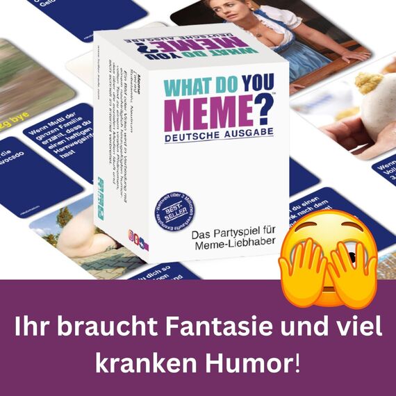 HUCH! | What Do You Meme Deutsch | Kartenspiele für Erwachsene | Partyspiele ab 18 | Meme Spiel | Kartenspiel & Gesellschaftsspiele | Deutsche Ausgabe | Ab 3 Spielern ab 18 Jahren