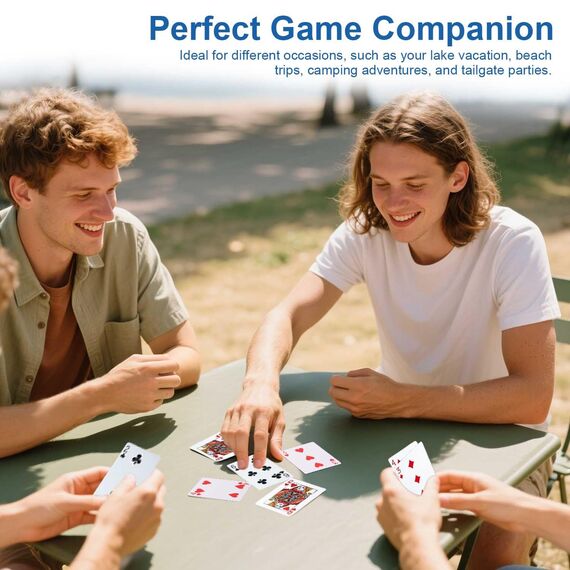 WUGAUWOR Wasserfeste Spielkarten, Rote Plastik Pokerkarten, 2 Decks Kunststoff Poker Karten, Plastikspielkarten, Professionelle Standard Spielkarten für Canasta, Texas, Go Fish, Blackjack Kartenspiele