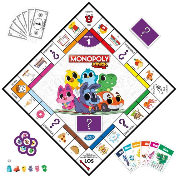 Monopoly Junior, das Klassische Brettspiel für Kinder ab 4 Jahren, 2-seitiger Spielplan - leicht verständlich und dennoch spannend, für die Familie