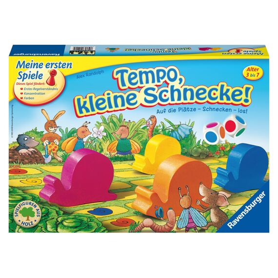 Ravensburger Kinderspiel 21420 - Tempo kleine Schnecke, Das spannende Schneckenrennen, Brettspiel und Gesellschaftsspiel für 2-6 Spieler, Kinderspiel ab 3 Jahren - Geburtstagsgeschenke