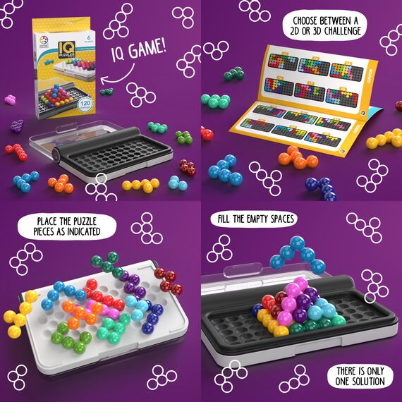 Smart Games SG455 IQ-Puzzler PRO, Geschicklichkeitsspiel, Reisespiel, Gehirntraining, Bunt, Miscelanea