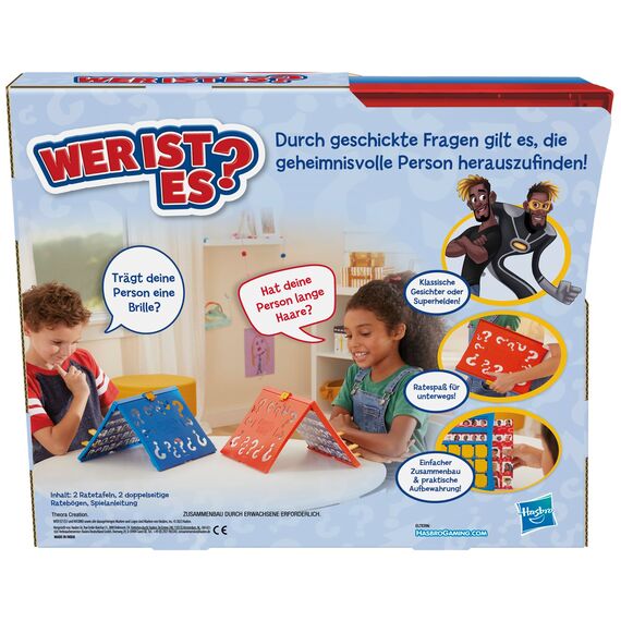 Hasbro Gaming Wer ist es? Ratespiel, Brettspiel für Kinder ab 6 Jahren, für 2 Spieler – spannendes Spiel für die ganze Familie