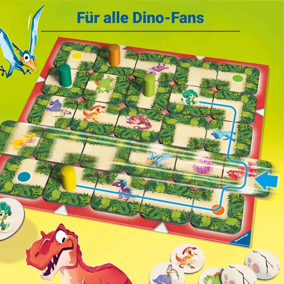 Ravensburger 20980 - Dino Junior Labyrinth - Familienklassiker für die Kleinen, Dino Spiel für Kinder ab 4 Jahren - Kinderspiel geeignet für 2-4 Spieler, Junior-Ausgabe - Geburtstagsgeschenke