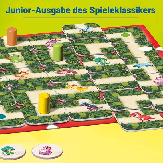 Ravensburger 20980 - Dino Junior Labyrinth - Familienklassiker für die Kleinen, Dino Spiel für Kinder ab 4 Jahren - Kinderspiel geeignet für 2-4 Spieler, Junior-Ausgabe - Geburtstagsgeschenke