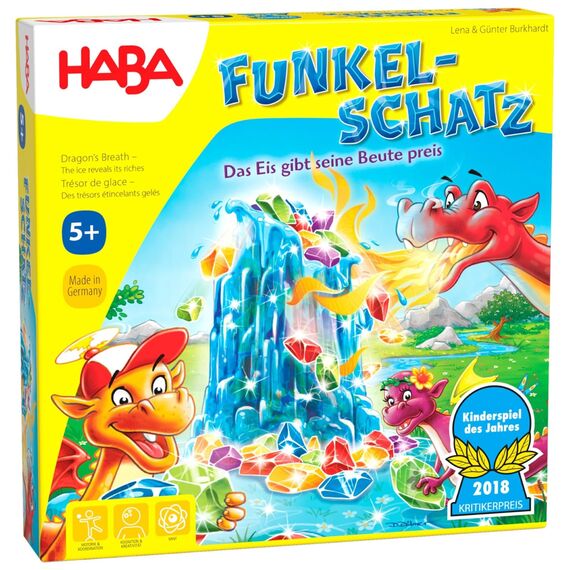 HABA Funkelschatz – Kinderspiel des Jahres 2018, 3D Fantasy Brettspiel für die Familie, fördert Feinmotorik und taktisches Geschick – Spieleklassiker für Kinder ab 5 Jahren – 130340200
