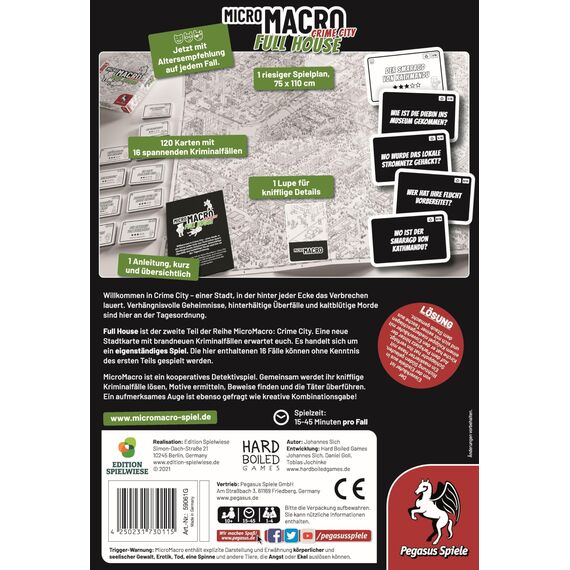 Edition Spielwiese, MicroMacro: Crime City – Full House, spannendes Detektivspiel, Innovative Verbrecherjagden, 16 Neue Fälle, perfekt für Familienabende, für 1–4 Personen ab 10 Jahren