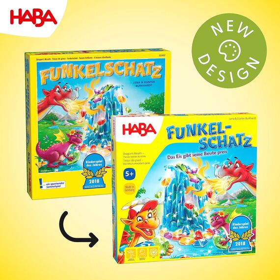 HABA Funkelschatz Brettspiel, Kinderspiel des Jahres 2018, Mitbringspiel für 2-4 Spieler ab 5 Jahren (Packung mit 2)