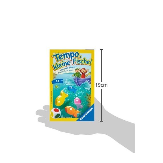 Ravensburger 23334 - Tempo, kleine Fische, Mitbringspiel für 1-6 Spieler, Kinderspiel ab 3 Jahren, kompaktes Format, Reisespiel, Brettspiel - Geburtstagsgeschenke