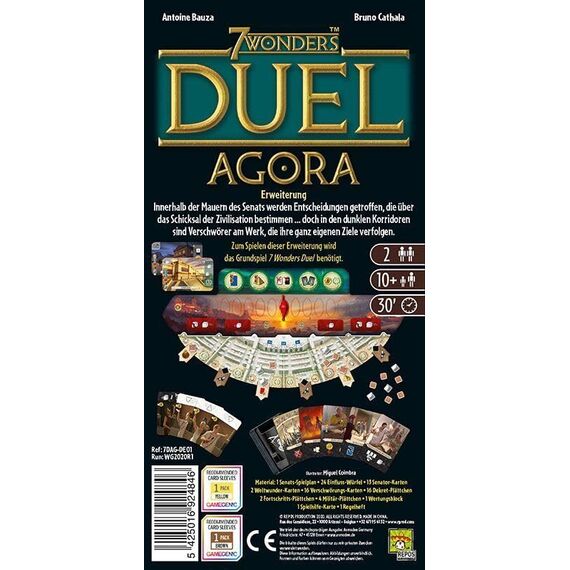 Asmodee 7 Wonders Duel – Agora, Erweiterung, Kennerspiel, Strategiespiel, 2 Spieler, ab 10+ Jahren, 30 Minuten, Deutsch