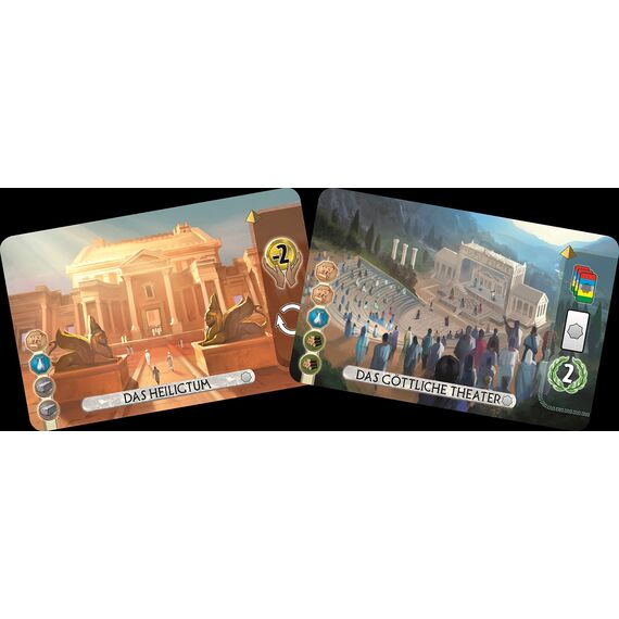 Asmodee 7 Wonders Duel – Pantheon, Erweiterung, Kennerspiel, Strategiespiel, 2 Spieler, ab 10+ Jahren, 30 Minuten, Deutsch