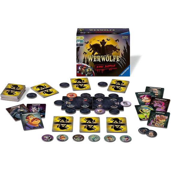 Ravensburger 26858 - Werwölfe - Epic Battle, Best-of der Spielereihe für 3-10 Spieler, Gesellschaftsspiel ab 10 Jahren, Lustiges Partyspiel, Yellow