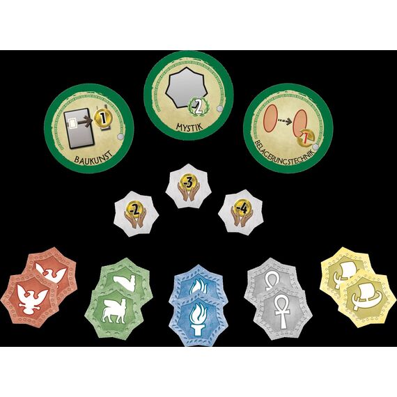 Asmodee 7 Wonders Duel – Pantheon, Erweiterung, Kennerspiel, Strategiespiel, 2 Spieler, ab 10+ Jahren, 30 Minuten, Deutsch