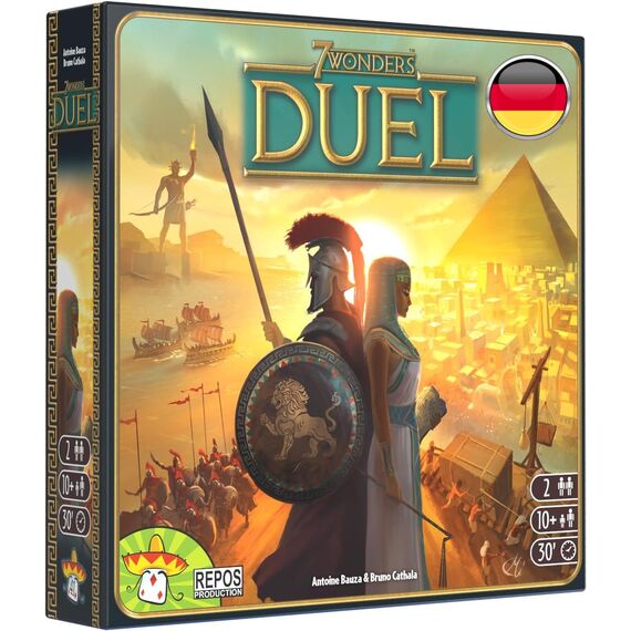 Asmodee 7 Wonders Duel, Grundspiel, Kennerspiel, Strategiespiel, 2 Spieler, ab 10+ Jahren, 30 Minuten, Deutsch