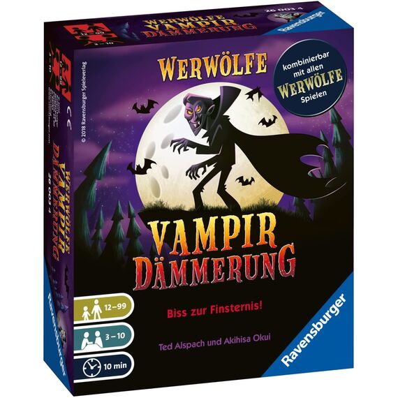 Ravensburger 26003 - Werwölfe - Vampirdämmerung, Gesellschaftsspiel für 3-10 Spieler, Actionsspiel ab 12 Jahre, Spielereihe
