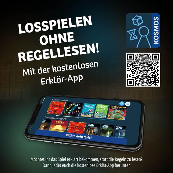 KOSMOS 683696 EXIT - Das Spiel - Die Jagd durch Amsterdam, Level: Fortgeschrittene, Escape Room Spiel, EXIT Game für 1-4 Spieler ab 12 Jahre, EIN einmaliges Gesellschaftsspiel