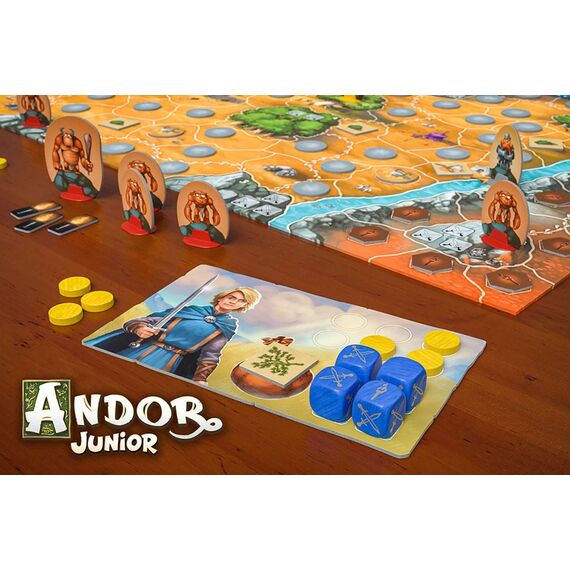KOSMOS 698959 Andor Junior, Haltet zusammen und beschützt das Land Andor, kooperatives Kinderspiel ab 7 Jahren für die ganze Familie, Fantasy-Abenteuer