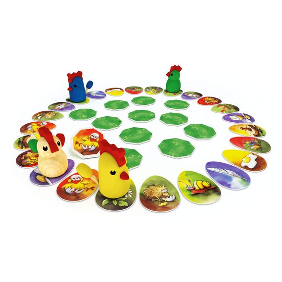Zoch 601121800 Zicke Zacke Hühnerkacke – das rasante Gedächtnisrennen, Kinderspiel des Jahres 1998, 2-4 Spieler, für Jungen und Mädchen ab 4 Jahren