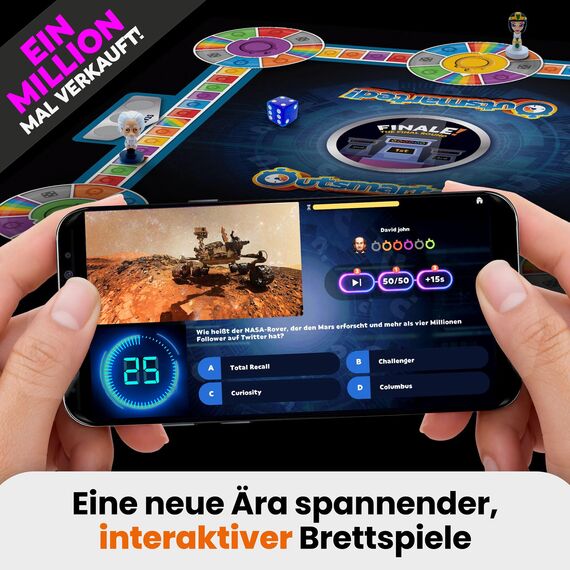 Outsmarted – Das Digitale Quizshow-Brettspiel | Kinder, Jugendliche und Erwachsene | Spielabend der nächsten Generation für Familie und Freunde | 2–24 Spieler | Ab 8 Jahren | Über 10.000 Fragen