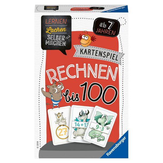 Ravensburger 24976-1x1 Drachen - Lernspiel für Kinder & 80660 - Lernen Lachen Selbermachen: Rechnen bis 100, Kinderspiel ab 7 Jahren, Lernspiel für 1-5 Spieler, Kartenspiel