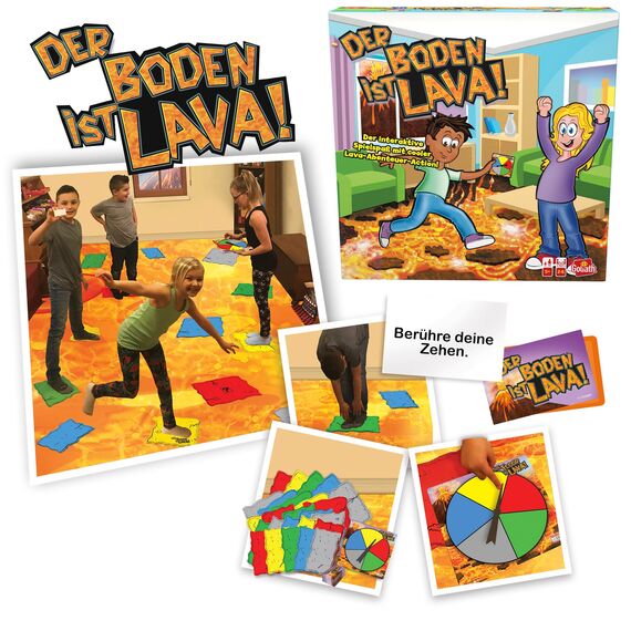 Goliath - Der Boden ist Lava, Spiel voller Bewegung für Drinnen und Draußen ab 5 Jahren, Für die Ganze Familie, Gesellschaftsspiel für 2 bis 6 Spieler, Farbig