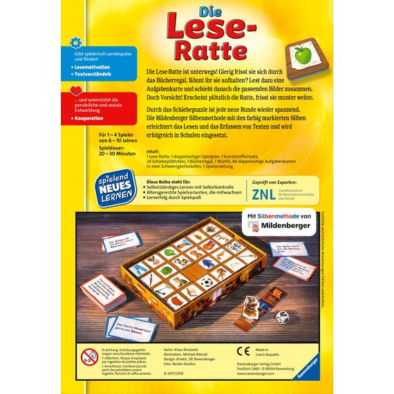 Ravensburger 24976-1x1 Drachen-Lernspiel, für Kinder von 7-10 Jahren, für 2-4 Spieler, Zahlenraum 1-100 24956 - Die Lese-Ratte - Spielen und Lernen, ab 6-10 Jahren, für 1-4 Spieler