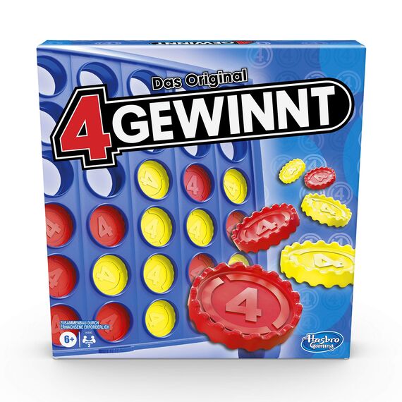 Hasbro Gaming 4 gewinnt Strategiespiel, Brettspiel für 2 Spieler, Unendlicher Spielspaß mit Freunden und Familie, Perfekt als Partyspiel und für Multiplayer-Spaß, Geschenk für Kinder ab 6 Jahren