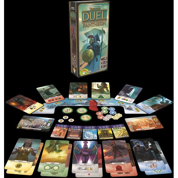 Asmodee 7 Wonders Duel – Pantheon, Erweiterung, Kennerspiel, Strategiespiel, 2 Spieler, ab 10+ Jahren, 30 Minuten, Deutsch