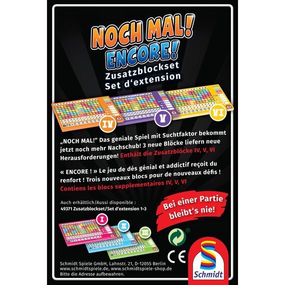 Schmidt Spiele 49345 Noch Mal Zusatzblöcke , 3 Stück (1er Pack)