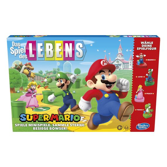 Hasbro Das Spiel des Lebens Super Mario Brettspiel für Kinder ab 8 Jahren, Minispiele Spielen, Sterne sammeln und gegen Bowser kämpfen