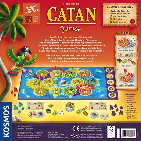 KOSMOS 697495 Catan Junior, Brettspiel für Kinder ab 6 Jahre, Kinderspiel-Variante von Siedler von Catan, Familienspiel für 2-4 Personen ab 6 Jahren