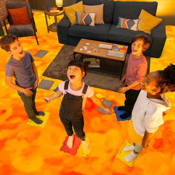 Goliath - Der Boden ist Lava, Spiel voller Bewegung für Drinnen und Draußen ab 5 Jahren, Für die Ganze Familie, Gesellschaftsspiel für 2 bis 6 Spieler, Farbig