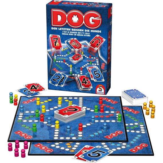 Schmidt Spiele 49201 Dog, Den letzten beissen die Hunde, Familienspiel, für 2 bis 6 Spieler