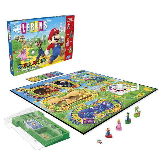 Hasbro Das Spiel des Lebens Super Mario Brettspiel für Kinder ab 8 Jahren, Minispiele Spielen, Sterne sammeln und gegen Bowser kämpfen