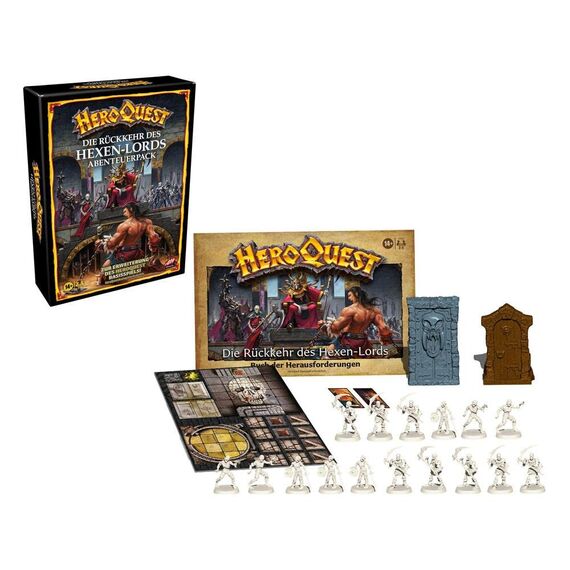 Hasbro Avalon Hill HeroQuest Die Rückkehr des Hexen-Lords Abenteuerpack, Dungeon Crawler Spiel ab 14 Jahren, HeroQuest Basisspiel erforderlich