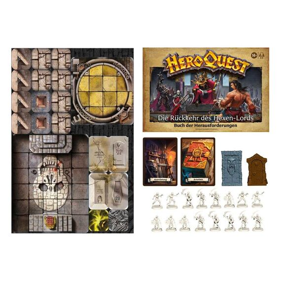 Hasbro Avalon Hill HeroQuest Die Rückkehr des Hexen-Lords Abenteuerpack, Dungeon Crawler Spiel ab 14 Jahren, HeroQuest Basisspiel erforderlich