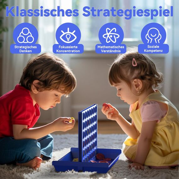 Pup Go Standard-Größe 4 in Einer Reihe Brettspiele für Kinder ab 3+ Jahren, Mädchen Jungen, Pädagogisches Strategiespiel Spielzeug, Kinderspiele für 2 Spieler 6 Ersatzchips