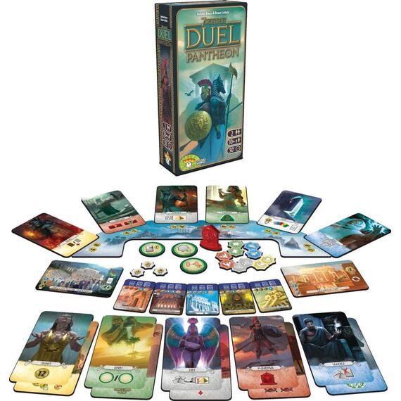 Asmodee 7 Wonders Duel – Pantheon, Erweiterung, Kennerspiel, Strategiespiel, 2 Spieler, ab 10+ Jahren, 30 Minuten, Deutsch