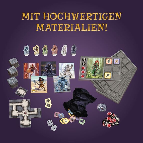 Kosmos 682286 Karak - Das Abenteuer beginnt, spannendes Kinderspiel ab 7 Jahre für 2-5 Personen, Fantasy Abenteuer Spiel, Brettspiel mit Würfeln, deutsche Anleitung, Grey