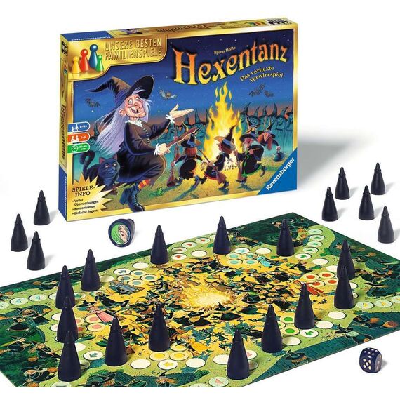 Ravensburger 26425 - Hexentanz, Abwechslungsreiches Familienspiel für Erwachsene und Kinder ab 8 Jahren, Ideal für Spieleabende mit Freunden oder der Familie für 2-6 Spieler