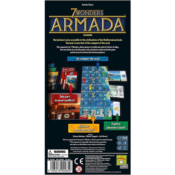 Asmodee 7 Wonders – Armada, Erweiterung, Kennerspiel, Strategiespiel, 3-7 Spieler, ab 10+ Jahren, 30 Minuten, Deutsch