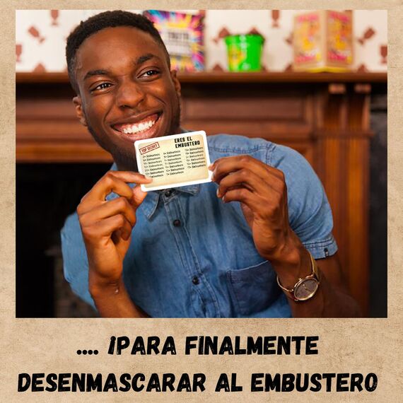 Oh Happy Games EL Embustero - ¿Conseguirás desenmascararlo? ¡Faroles, creatividad, juegos de palabras y sospechas! Juego de mesa - Juego de cartas - Juego Familiar - Adultos y Chicos