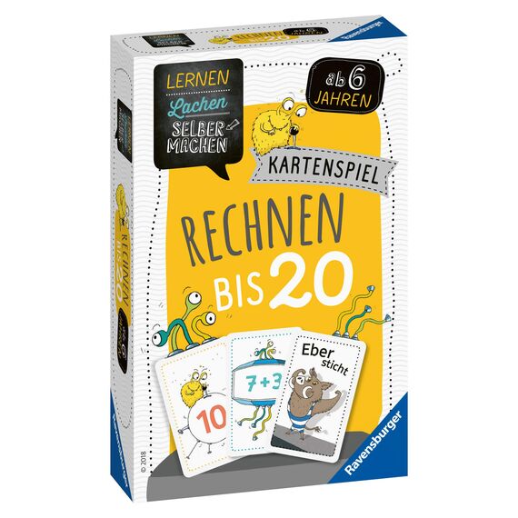 Ravensburger 24955 - Wort für Wort - Spielen und Lernen für Kinder & 80349 - Lernen Lachen Selbermachen: Rechnen bis 20, Kinderspiel ab 6 Jahren, Lernspiel für 1-5 Spieler, Kartenspiel, Mathematik